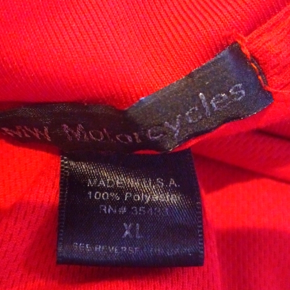 BMW MOTORCYCLES Ladies Red long sleeve mock neck high-low top VGUC SIZE XL - Picture 5 of 7